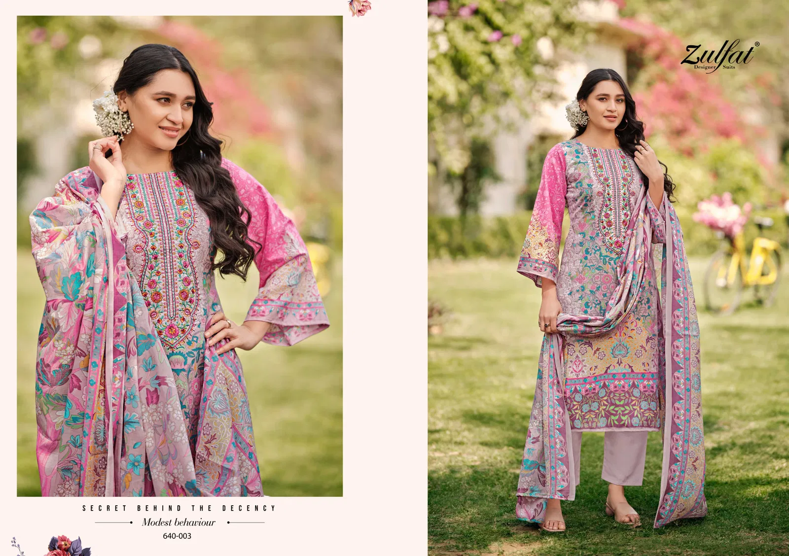 Gulzaar By Zulfat Pure Cotton Printed Embroidery Dress Material Online Wholesale